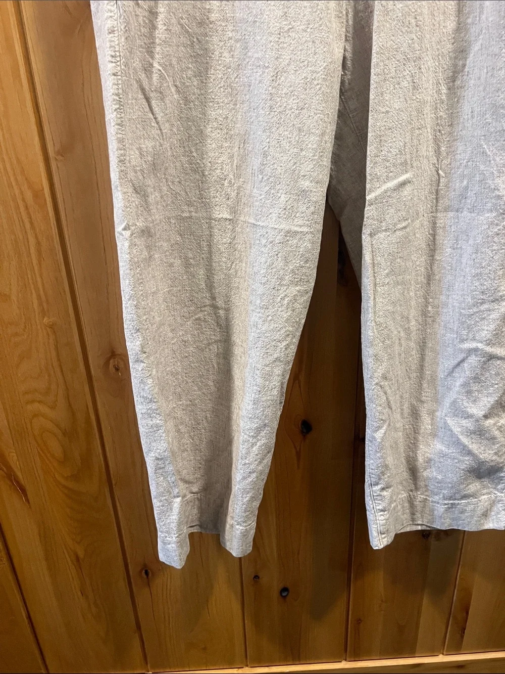Abercrombie & Fitch Men's Light Beige Baggy Trouser Linen Pants - 32x30